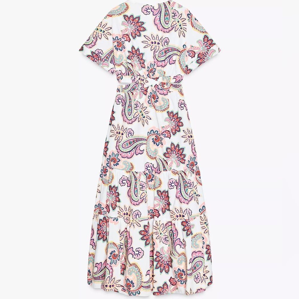ZARA CUT OUT PRINTED POPLIN DRESS - Picture 11 of 12